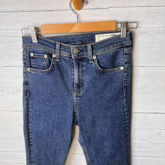 Rag & Bone Jeans Womens Size 26 Ankle Skinny in Clean Commodore Raw Hem & Slit - Picture 7 of 16